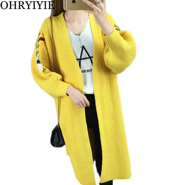 ohryiyie long embroidery cardigan female 2018 autumn winter women thick warm sweater lady fashion loose knit cardigan pull femme, White;black
ohryiyie long embroidery cardigan female 2018 autumn winter women thick warm sweater lady fashion loose knit cardigan pull femme, White;black