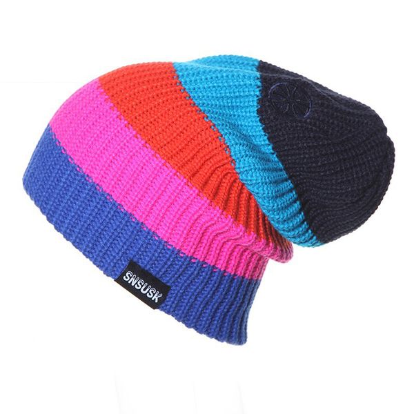 

new 2018 men women skiing warm winter hats female knitting skating skull caps for woman turtleneck beanies hat snowboard ski cap, Black;white