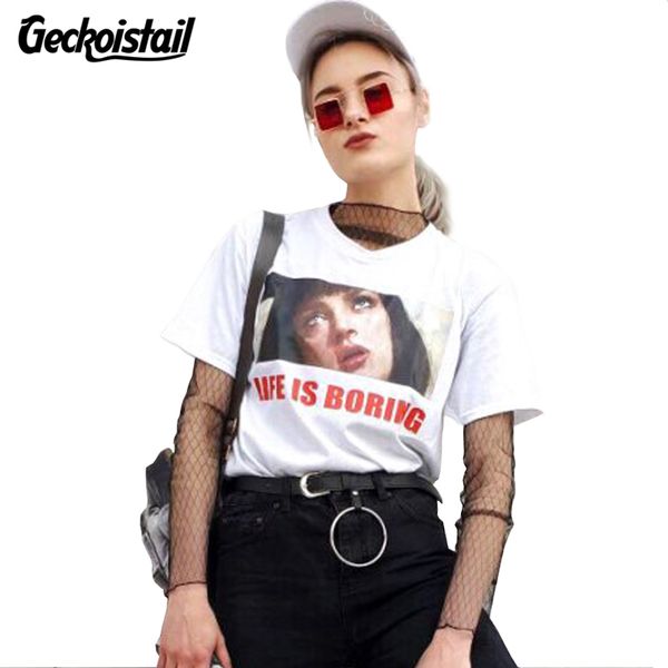 geckoistai harajuku pulp fiction ins style life is boring tshirt leer printed nosebleeds women loose short seeve t-shirt, White
geckoistai harajuku pulp fiction ins style life is boring tshirt leer printed nosebleeds women loose short seeve t-shirt, White