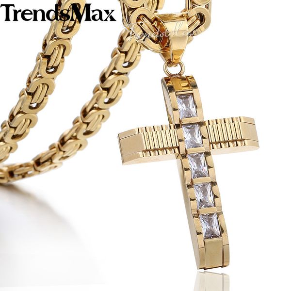 trendsmax cross necklace men stainless steel byzantine chain necklaces pendants 2018 fashion men's jewelry kpm86, Silver
trendsmax cross necklace men stainless steel byzantine chain necklaces pendants 2018 fashion men's jewelry kpm86, Silver