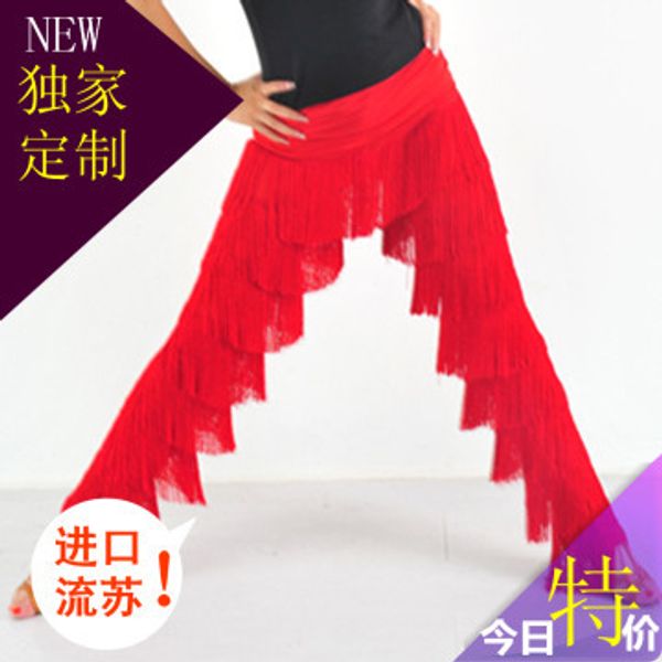 new latin dance pants tassels dress trousers square dance clothing female adults latin pants, Black;red
new latin dance pants tassels dress trousers square dance clothing female adults latin pants, Black;red