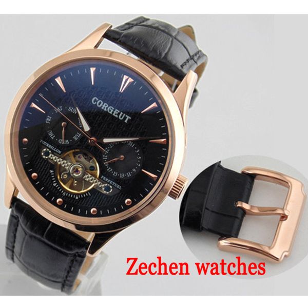 41mmcorgeut men's mechanical watch black leather strap calendar automatic mechanical watch stainless steel men's, Slivery;brown
41mmcorgeut men's mechanical watch black leather strap calendar automatic mechanical watch stainless steel men's, Slivery;brown