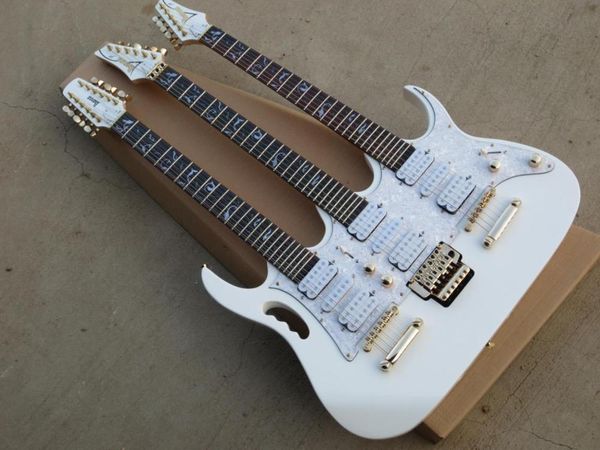 Wholesale 3 Neck White JEM 7V Triple Neck 6/6/12 string white electric guitar gold hardware WITH hardcase
Wholesale 3 Neck White JEM 7V Triple Neck 6/6/12 string white electric guitar gold hardware WITH hardcase