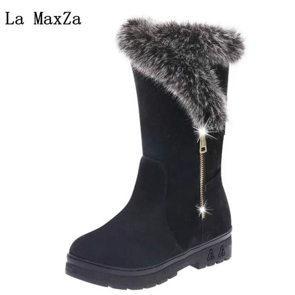 la maxza female snow boots women winter flat bottom platform boots warm plus velvet mid-calf wedge increased casual ladies, Black
la maxza female snow boots women winter flat bottom platform boots warm plus velvet mid-calf wedge increased casual ladies, Black