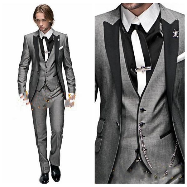 tailor made grey groom wedding tuxedos formal groom wear groomsman suit fitted business suits custom mens prom suits (jacket+pant, Black;gray
tailor made grey groom wedding tuxedos formal groom wear groomsman suit fitted business suits custom mens prom suits (jacket+pant, Black;gray