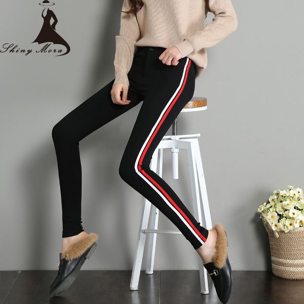 shinymora 2017 new sweatpants women's slim casual pencil pants high waist stretch leggings female capris elastic black trousers, Black;white
shinymora 2017 new sweatpants women's slim casual pencil pants high waist stretch leggings female capris elastic black trousers, Black;white