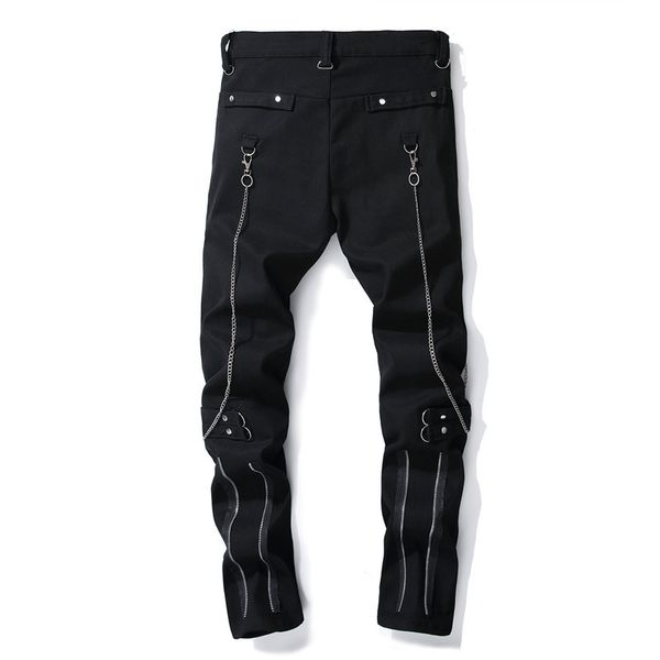 men ripped jeans multiple zipper skinny biker black jeans with patchwork slim fit hip hop men pants, Blue
men ripped jeans multiple zipper skinny biker black jeans with patchwork slim fit hip hop men pants, Blue