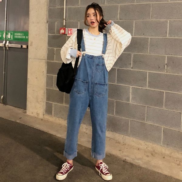 pengpious 2018 autumn torn edge ankle-length female jeans preppy style plus size casual denim overalls students loose trousers, Blue
pengpious 2018 autumn torn edge ankle-length female jeans preppy style plus size casual denim overalls students loose trousers, Blue