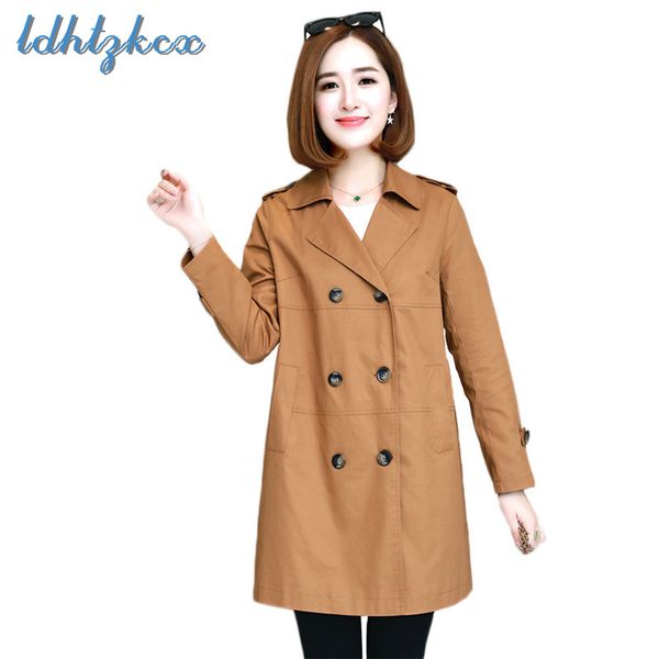 ldhtzkcx solid color large size long-sleeved trench women 2018 autumn new loose long double breasted button pockets trench cx403, Tan;black
ldhtzkcx solid color large size long-sleeved trench women 2018 autumn new loose long double breasted button pockets trench cx403, Tan;black
