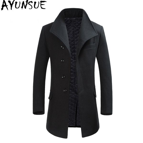 ayunsue men's coat winter wool coat men long jacket thicken coats man winter 2018 woolen mens overcoat abrigo hombre kj248, Black
ayunsue men's coat winter wool coat men long jacket thicken coats man winter 2018 woolen mens overcoat abrigo hombre kj248, Black