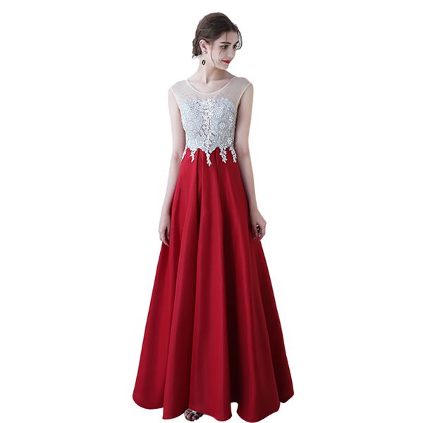 scoop neck long satin evening dresses burgundy 2018 beaded formal dresses floor length party dress elegant, Black;red
scoop neck long satin evening dresses burgundy 2018 beaded formal dresses floor length party dress elegant, Black;red