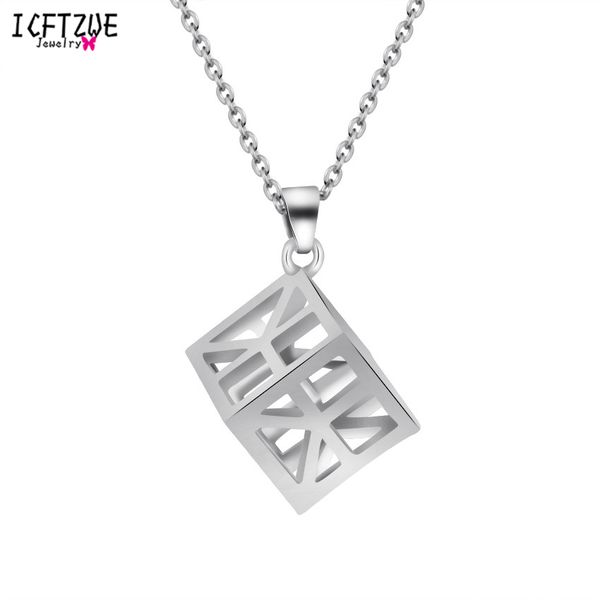 icftzwe золото серебро геометрический куб кулон ожерелье женщины ювелирные изделия из нержавеющей стали цепи мужчины заявление ожерелья неве, Silver
icftzwe золото серебро геометрический куб кулон ожерелье женщины ювелирные изделия из нержавеющей стали цепи мужчины заявление ожерелья неве, Silver