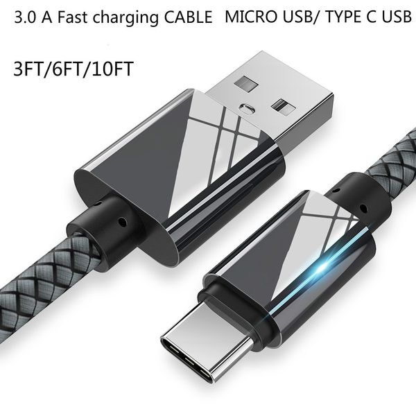 3.0a fast charging usb type c cable and micro usb cable 3ft 6ft extra long quick charge nylon braided usb c charger cable
3.0a fast charging usb type c cable and micro usb cable 3ft 6ft extra long quick charge nylon braided usb c charger cable