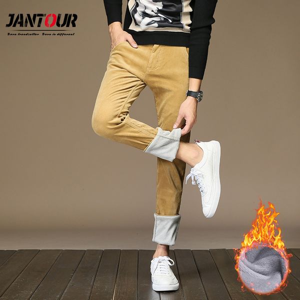 jantour winter corduroy trousers men plus thick velvet business casual elastic straight pants male fleece warm man pants size 40, Black
jantour winter corduroy trousers men plus thick velvet business casual elastic straight pants male fleece warm man pants size 40, Black