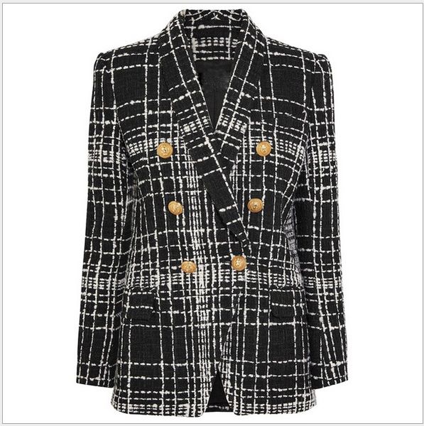 New with label brand b original de ign women 039 double brea ted metal buckle blazer white black plaid jacket outwear
New with label brand b original de ign women 039 double brea ted metal buckle blazer white black plaid jacket outwear