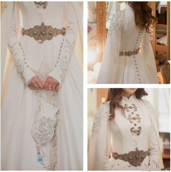 elegant kaftan dubai arabic muslim wedding dresses 2018 modest long sleeve high neck luxury gold detail crystal hijab bride wedding gown, White
elegant kaftan dubai arabic muslim wedding dresses 2018 modest long sleeve high neck luxury gold detail crystal hijab bride wedding gown, White