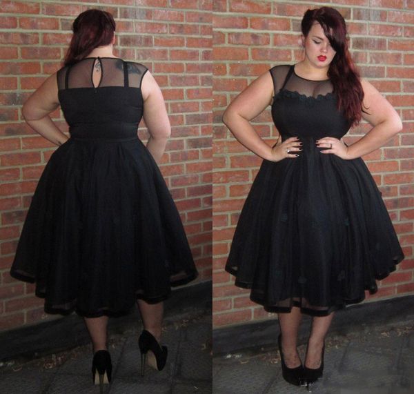 New Black Tea Length Plus Size Prom Dresses Sheer Neckline Cap Sleeve A Line Formal Evening Party Special Occasion Dress Gowns Cheap Custom
New Black Tea Length Plus Size Prom Dresses Sheer Neckline Cap Sleeve A Line Formal Evening Party Special Occasion Dress Gowns Cheap Custom