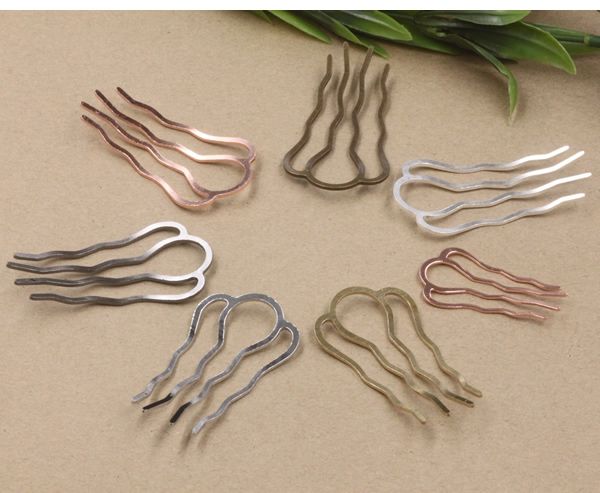 5pcs/lot vintage 4 teeth hairpins comb accessories gold/silver color hairpin hair wear retro barrette hair jewelry findings, Golden;white
5pcs/lot vintage 4 teeth hairpins comb accessories gold/silver color hairpin hair wear retro barrette hair jewelry findings, Golden;white