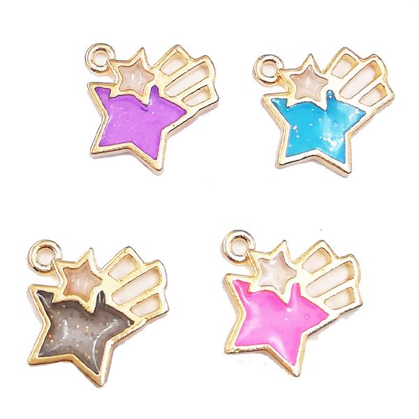 100pcs/lot 18*18mm enamel shooting star charms pendant diy jewelry accessories for necklace & bracelet making in gold metal, Bronze;silver
100pcs/lot 18*18mm enamel shooting star charms pendant diy jewelry accessories for necklace & bracelet making in gold metal, Bronze;silver