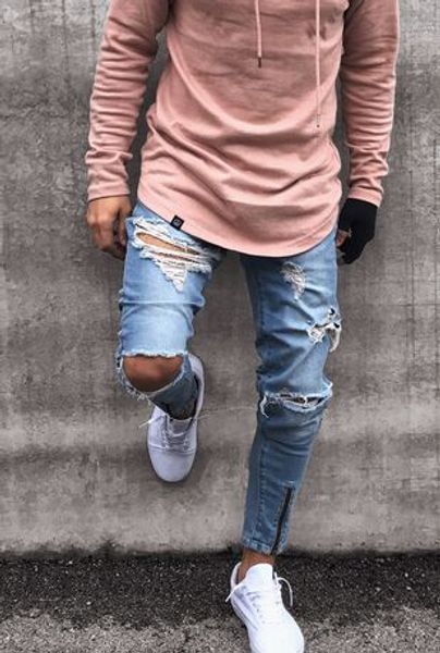 male pencil denim blue ripped jeans holes zippers design fashion long jeans clothing street pants
male pencil denim blue ripped jeans holes zippers design fashion long jeans clothing street pants