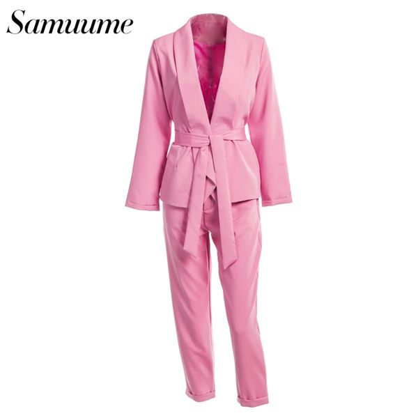 samuume elegant solid women two piece sets long sleeve sash jacket long pants suit office work busines women sets 1806058, Gray
samuume elegant solid women two piece sets long sleeve sash jacket long pants suit office work busines women sets 1806058, Gray