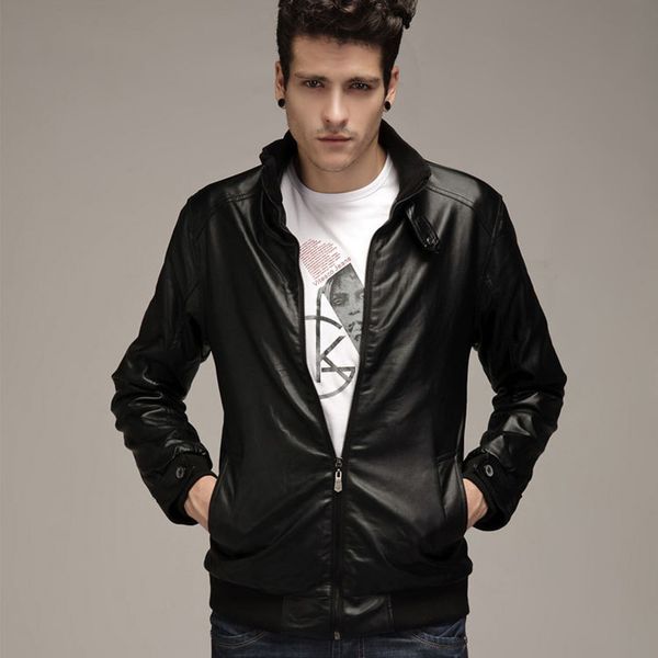Wholesale Slim Pu Leather Jacket Coats Mens Gentlemen Stand Collar Jacket Men Lapel Neck Jackets Coats
Wholesale Slim Pu Leather Jacket Coats Mens Gentlemen Stand Collar Jacket Men Lapel Neck Jackets Coats