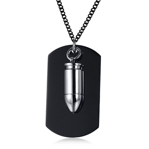 black gold silver color fashion lover's bullet tag pendant necklace stainless steel link chain necklace jewelry gift for men boys j1053
black gold silver color fashion lover's bullet tag pendant necklace stainless steel link chain necklace jewelry gift for men boys j1053