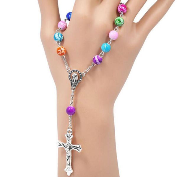 8mm colorful acrylic beads catholic rosary bracelet women religious christianity virgin mary jesus cross crucifix bracelet drop shipping, Golden;silver
8mm colorful acrylic beads catholic rosary bracelet women religious christianity virgin mary jesus cross crucifix bracelet drop shipping, Golden;silver