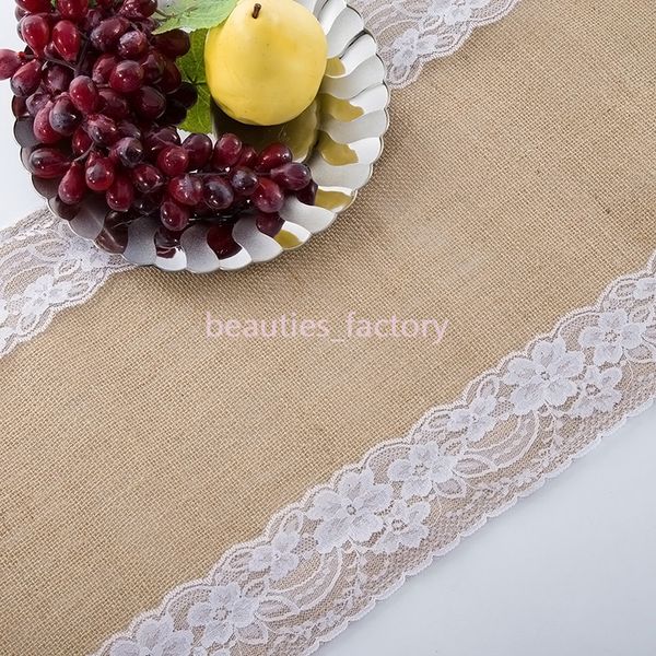 5pcs Table Runner Jute Burlap Lace Hessian Country Wedding Party Linen Home Decoration New Free Shipping
5pcs Table Runner Jute Burlap Lace Hessian Country Wedding Party Linen Home Decoration New Free Shipping