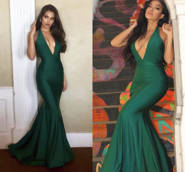 dark green mermaid evening dresses deep v neck halter satin backless floor length african prom dresses sweep train, Black;red
dark green mermaid evening dresses deep v neck halter satin backless floor length african prom dresses sweep train, Black;red