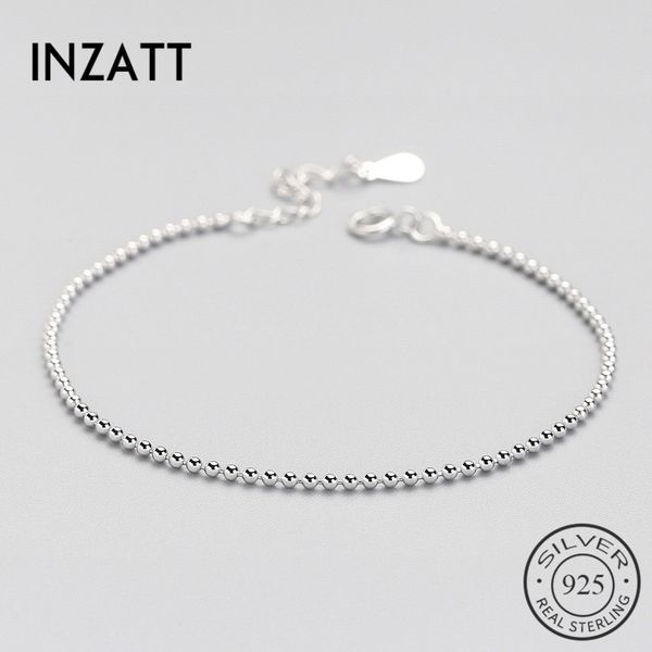 inzatt real 925 sterling silver smooth surface bead chain bracelet fine jewelry for women birthday party trendy accessories gift, Golden;silver
inzatt real 925 sterling silver smooth surface bead chain bracelet fine jewelry for women birthday party trendy accessories gift, Golden;silver