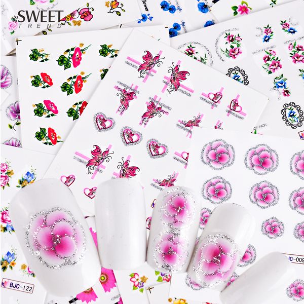 55 pcs mixed decals nail art flower paern water transfer stickers nail decals with bling glier manicure nail decor labjc55, Black
55 pcs mixed decals nail art flower paern water transfer stickers nail decals with bling glier manicure nail decor labjc55, Black