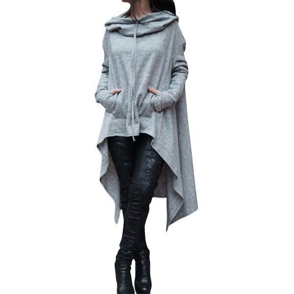 aleobonway women's fashion solid draw cord coat long sleeve loose casual poncho hooded pullover long hoodies sweatshirts cl049, Black
aleobonway women's fashion solid draw cord coat long sleeve loose casual poncho hooded pullover long hoodies sweatshirts cl049, Black