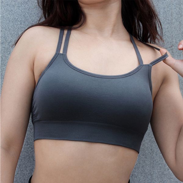 binand women solid sling wire sports bra workout breathable bandage quick dry halter high elastic push up yoga bras, White;black
binand women solid sling wire sports bra workout breathable bandage quick dry halter high elastic push up yoga bras, White;black