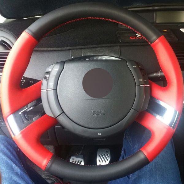 diy hand-stitched black red genuine leather car steering wheel cover for citroen c4 picasso 2007-2013
diy hand-stitched black red genuine leather car steering wheel cover for citroen c4 picasso 2007-2013