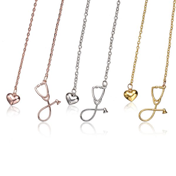3 colors stethoscope necklace lariat heart pendant nurse medical necklace collares bijoux femme drop shipping, Silver
3 colors stethoscope necklace lariat heart pendant nurse medical necklace collares bijoux femme drop shipping, Silver