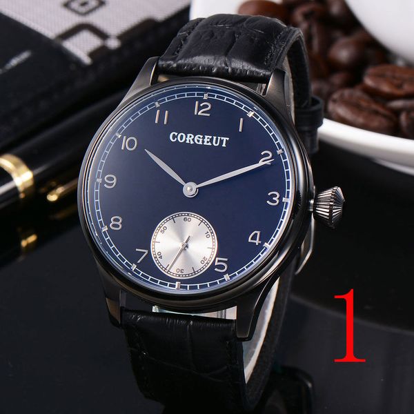 44mm corgeut black dial mechanical 6498 hand winding movement mens watch, Slivery;brown
44mm corgeut black dial mechanical 6498 hand winding movement mens watch, Slivery;brown
