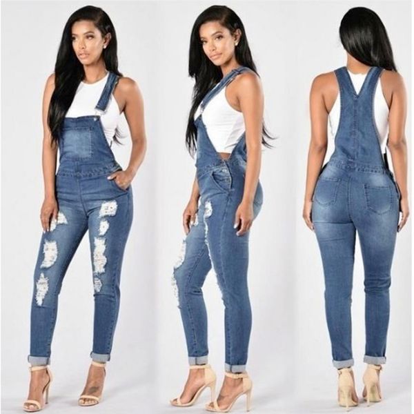 2018 women casual loose pocket denim jumpsuits full hole overalls jeans basic pants outwear female high waist overalls jumpsuit, Blue
2018 women casual loose pocket denim jumpsuits full hole overalls jeans basic pants outwear female high waist overalls jumpsuit, Blue