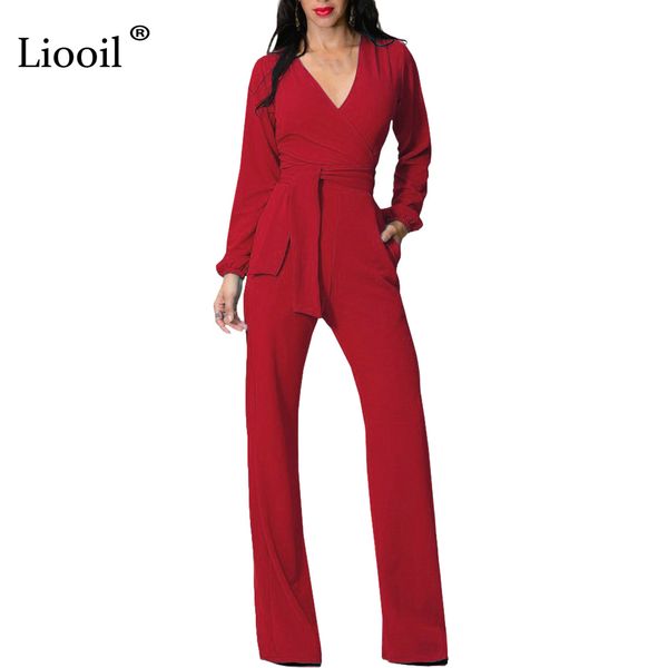 liooil 2018 winter women jumpsuit long sleeve deep v neck slim romper sashes black red blue elegant female jumpsuits overalls, Black;white
liooil 2018 winter women jumpsuit long sleeve deep v neck slim romper sashes black red blue elegant female jumpsuits overalls, Black;white