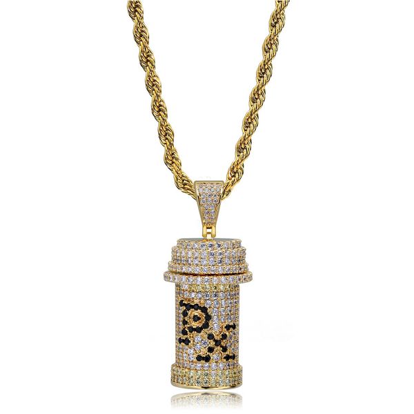gold silver iced out detachable medicine bottle pendant necklace micro pave cubic zircon men hip hop jewelry gift
gold silver iced out detachable medicine bottle pendant necklace micro pave cubic zircon men hip hop jewelry gift