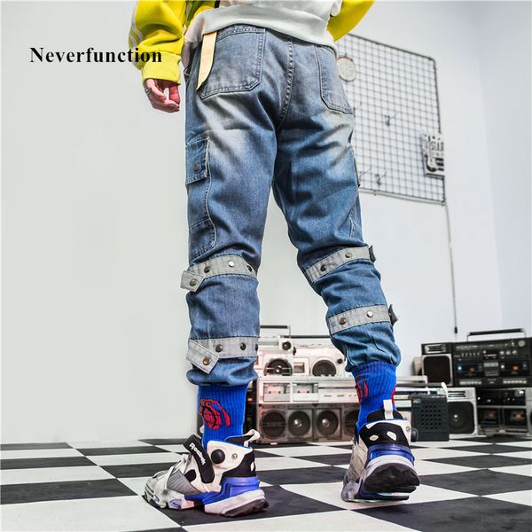 neverfunction men vintage loose multi-pocket straight jeans solid mens hip hop high street cotton denim trousers, Blue
neverfunction men vintage loose multi-pocket straight jeans solid mens hip hop high street cotton denim trousers, Blue