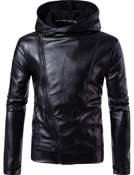 wholesale- zipper hooded men leather jacket pu leather motorcycle men jacket fashion streetwear slim fit jacket solid color hat available, Black
wholesale- zipper hooded men leather jacket pu leather motorcycle men jacket fashion streetwear slim fit jacket solid color hat available, Black