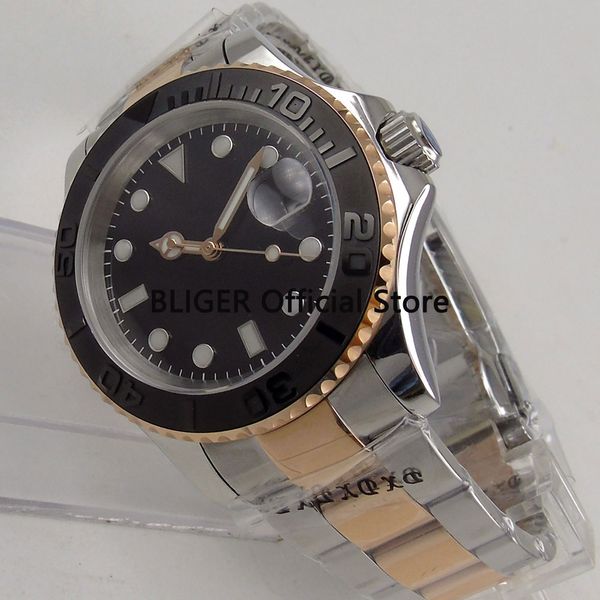 bliger 40mm black sterile dial black ceramic rotating bezel luminous marks sapphire miyota automatic movement men's watch b1, Slivery;brown
bliger 40mm black sterile dial black ceramic rotating bezel luminous marks sapphire miyota automatic movement men's watch b1, Slivery;brown