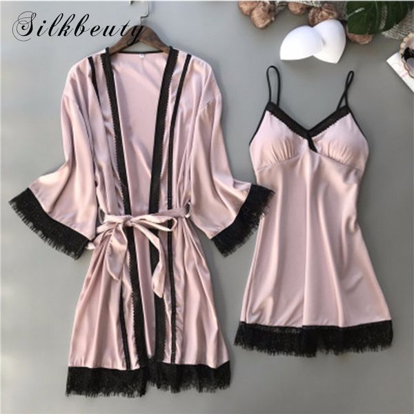 silkbeuty women's summer robe sets solid lace silk nightdress+robe two piece pajamas sleepwear women sling robe suit, Black;red
silkbeuty women's summer robe sets solid lace silk nightdress+robe two piece pajamas sleepwear women sling robe suit, Black;red