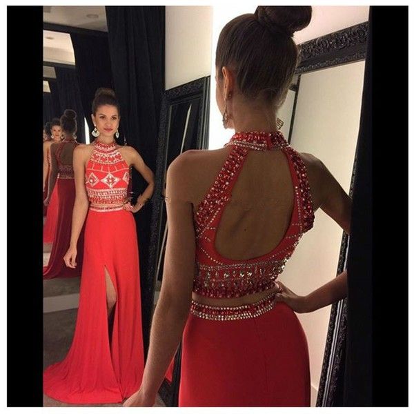 luxurious mermaid dress party evening high neck two piece long prom dress with side slit evening gown, Black
luxurious mermaid dress party evening high neck two piece long prom dress with side slit evening gown, Black