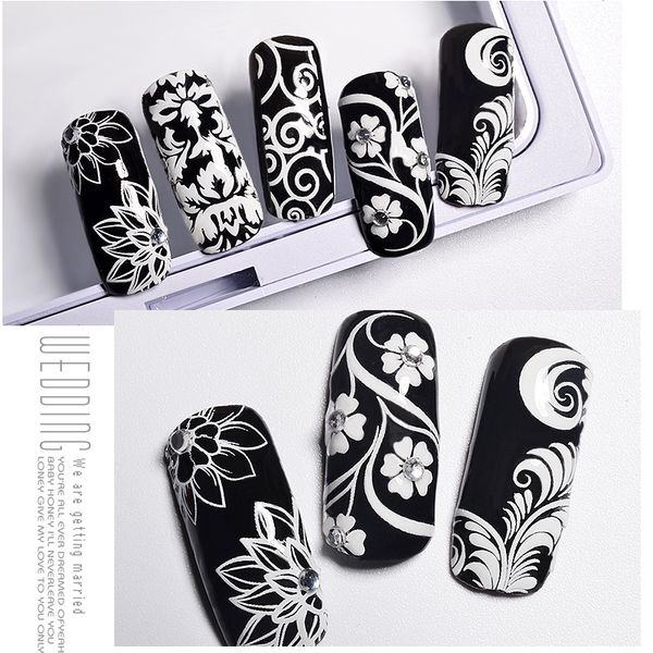 white flowers lace 3d nail stickers decals self adhesive diy charm design manicure nail art decorations, Black
white flowers lace 3d nail stickers decals self adhesive diy charm design manicure nail art decorations, Black