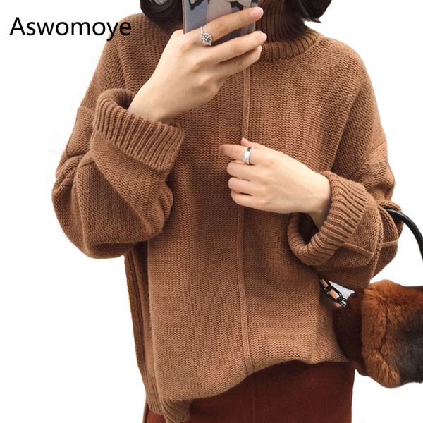 2018 new autumn spring women sweater wool turtleneck full sleeve pullovers female loose outwear short front long back jumper, White;black
2018 new autumn spring women sweater wool turtleneck full sleeve pullovers female loose outwear short front long back jumper, White;black