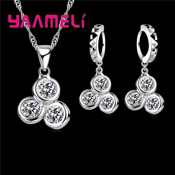 yaameli vogue geometric bridal jewelry sets 925 sterling silver 3 round clear cubic zircon stones modern necklace hoop earrings
yaameli vogue geometric bridal jewelry sets 925 sterling silver 3 round clear cubic zircon stones modern necklace hoop earrings