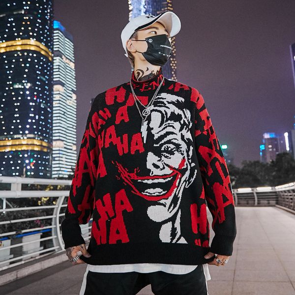 autumn 2018 mens new clown sweater hip hop sweater cotton loose streetwear oversized mens fashion pullover, White;black
autumn 2018 mens new clown sweater hip hop sweater cotton loose streetwear oversized mens fashion pullover, White;black