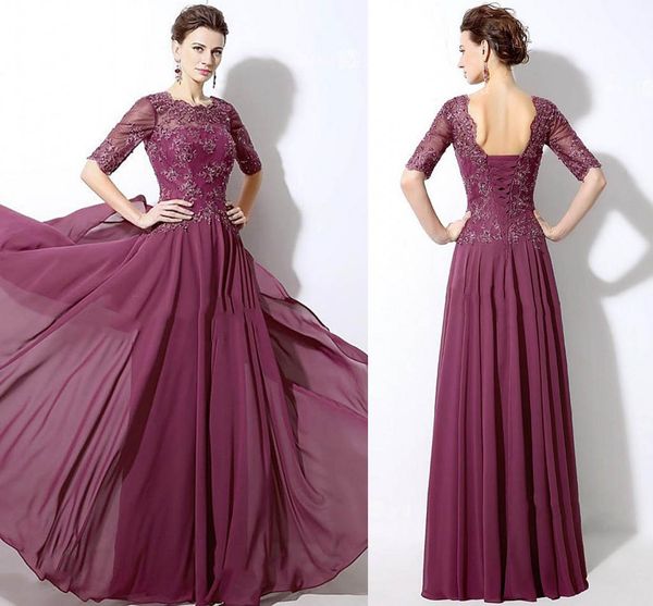 elegant half sleeves mother of the bride dresses appliques beaded chiffon floor length lace up back wedding guest dresses evening dress, Black;red
elegant half sleeves mother of the bride dresses appliques beaded chiffon floor length lace up back wedding guest dresses evening dress, Black;red